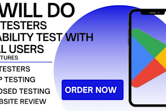 provide 12,15,20 testers for google play closed testing