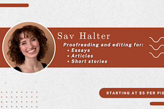 proofread and edit essays and articles