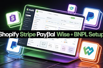 shopify stripe, paypal, wise integration shopify balance and bnpl setup
