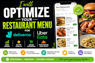 optimize your restaurant menu for deliveroo, uber eats