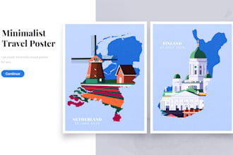 create a travel poster design in a minimalist style