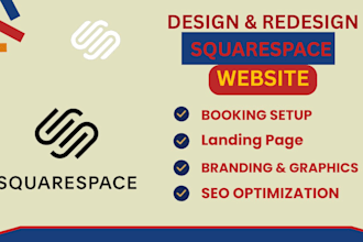 design and redesign your squarespace website with SEO and booking setup