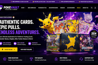 design pokemon shopify store trading card website pokemon website tcg website