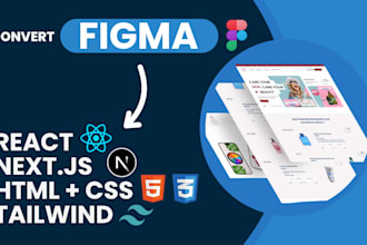 convert figma to react, next js or html responsive website