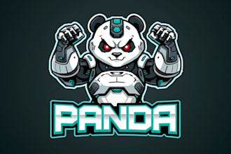 do professional panda logo with original character concept