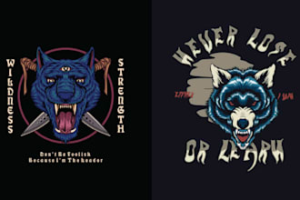 create high quality animal solid werewolf logo