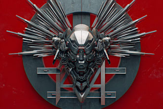 create futuristic cyberpunk style or mecha logo for you
