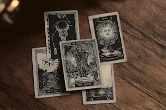 draw custom tarot card illustration with dark art style