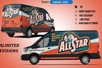create professional van wrap design car wrap design and vehicle wrap design