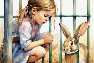 watercolor children storybook illustration