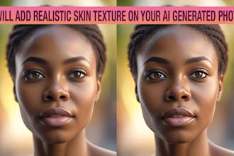 add realistic skin texture on ai generated plastic skin