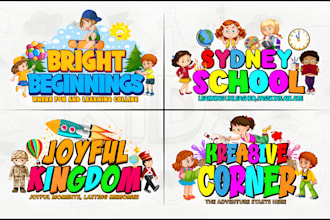 design childcare, education kids, school, and children logo