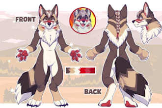 draw fursona ref sheet, furry ref sheet,  anthro ref sheet, furry ref sheet nsfw