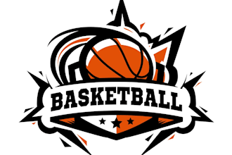 design high resolution outstanding robot basketball logo
