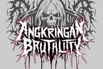 do a creative asymmetrical brutal logo composition