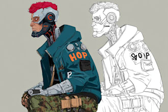 draw cyberpunk scribble art your portrait