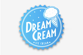 design surprising ice cream shop logo