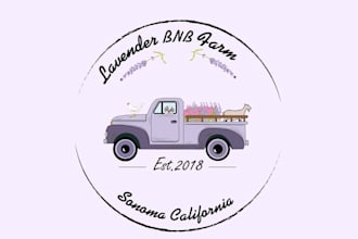 design artwork lavender bnb farm logo