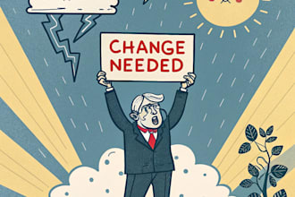 do an political or satirical cartoon art