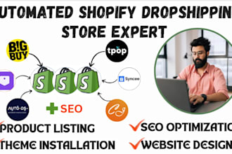 create automated shopify dropshipping store shopify redesign via temu bigbuy