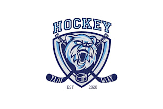 create attractive and imagination hockey logo design