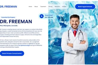 design medical optometrist doctor website eye clinic appointment booking website