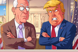 create a political or satirical cartoon