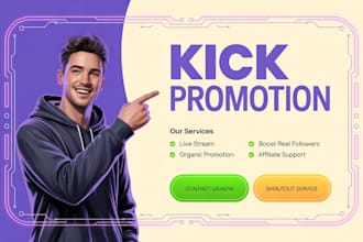 organic kick channel promotion for twitch partner and kick partner