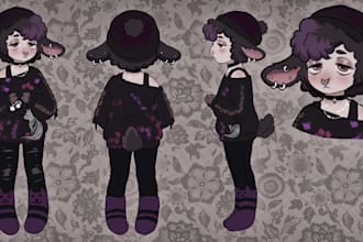 draw your furry anthropomorphic oc reference sheet