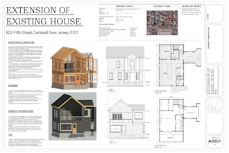 city permit drawing architect for renovation, home addition remodeling blueprint