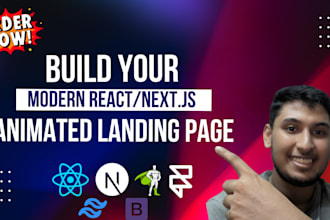build an interactive nextjs landing page with animations
