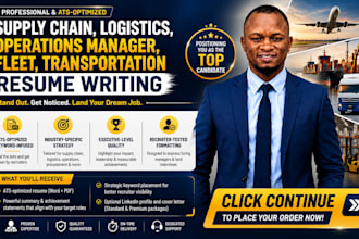 write supply chain, logistics, operation manager, fleet, transportation resume