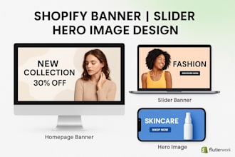 design shopify store website slider banner hero image banner