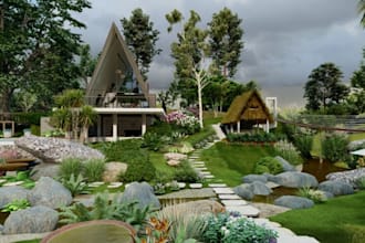 turn 2d to 3d master plan community, cgi site plan, urban space resort,landscape