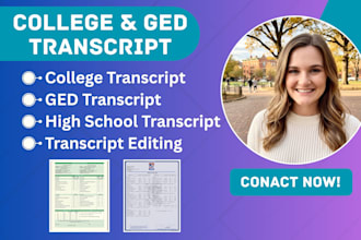 design or edit high school transcript, college transcript