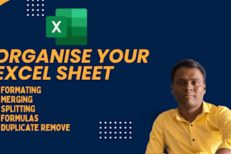 clean, format, merge, split excel data
