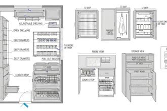 create detailed pantry floor plans and storage layout drawings