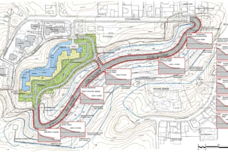 draw site plan, topographic survey drawings, site grading, road design alignment