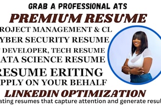 write IT, cybersecurity, pmp, engineering, and project management resume, and cl