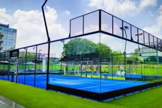 3d court padel, court design for tennis, pickleball, badminton, 3d rendering