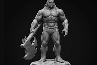 do 3d halloween model, 3d character stl, 3d orc warlord, skull model stl design