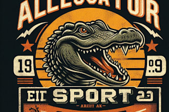 design high quality alligator mascot logo with t shirt design