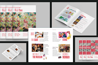 create brochures, editorial and layout designs