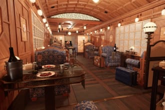 make modern japanese style sushi restaurant,3d eatery, coffee shop, ramen,bakery
