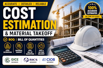 do construction cost estimation and material takeoff