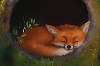 illustrate animal children story book illustration watercolor