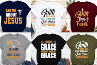 create christian t shirt logo design luxury trendy street wear clothing graphics
