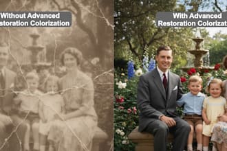 photo restoration, photo enhance, restore old photos