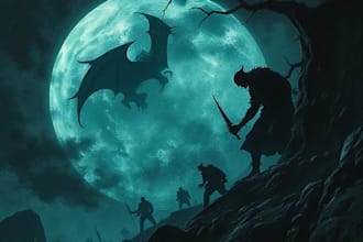 draw custom dark berserk style art in high quality