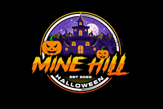 create graceful and fantastic halloween logo design